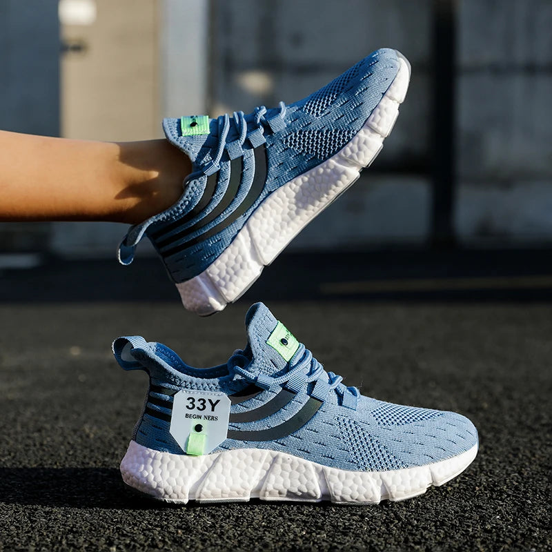 Men Casual Sport Shoes Breathable Lightweight Sneakers Outdoor Mesh Black Running Shoes Athletic Jogging Tenis Walking Shoes