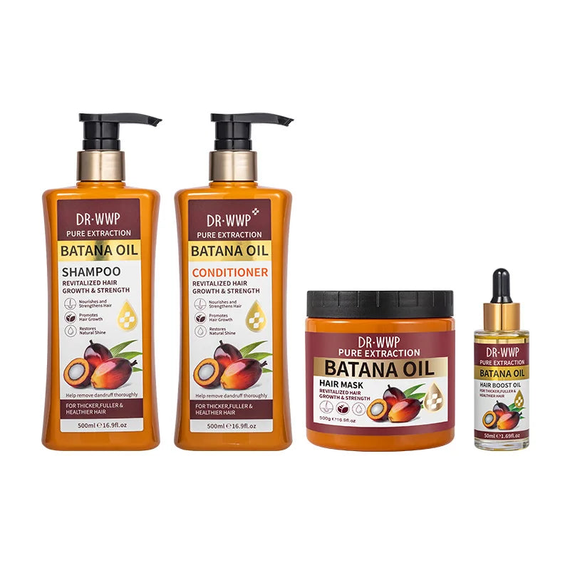500ml Batana Oil Shampoo and Conditioner Set for Hydrating Care, Softening Hair, and Improving Dryness and Frizz
