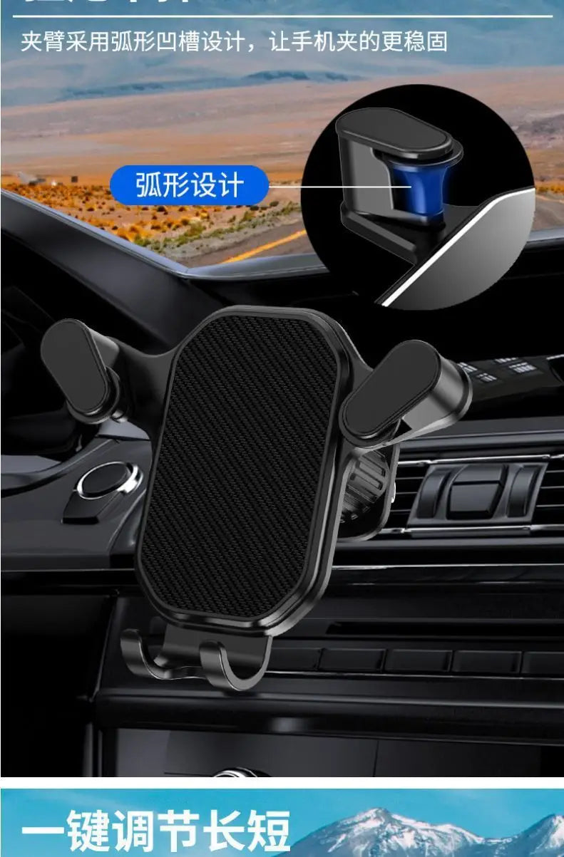 Universal Car Phone Holder with Ventilation Hook for 360 Degree Rotation Installation Anti Shake Supports All Phone Xiaomi