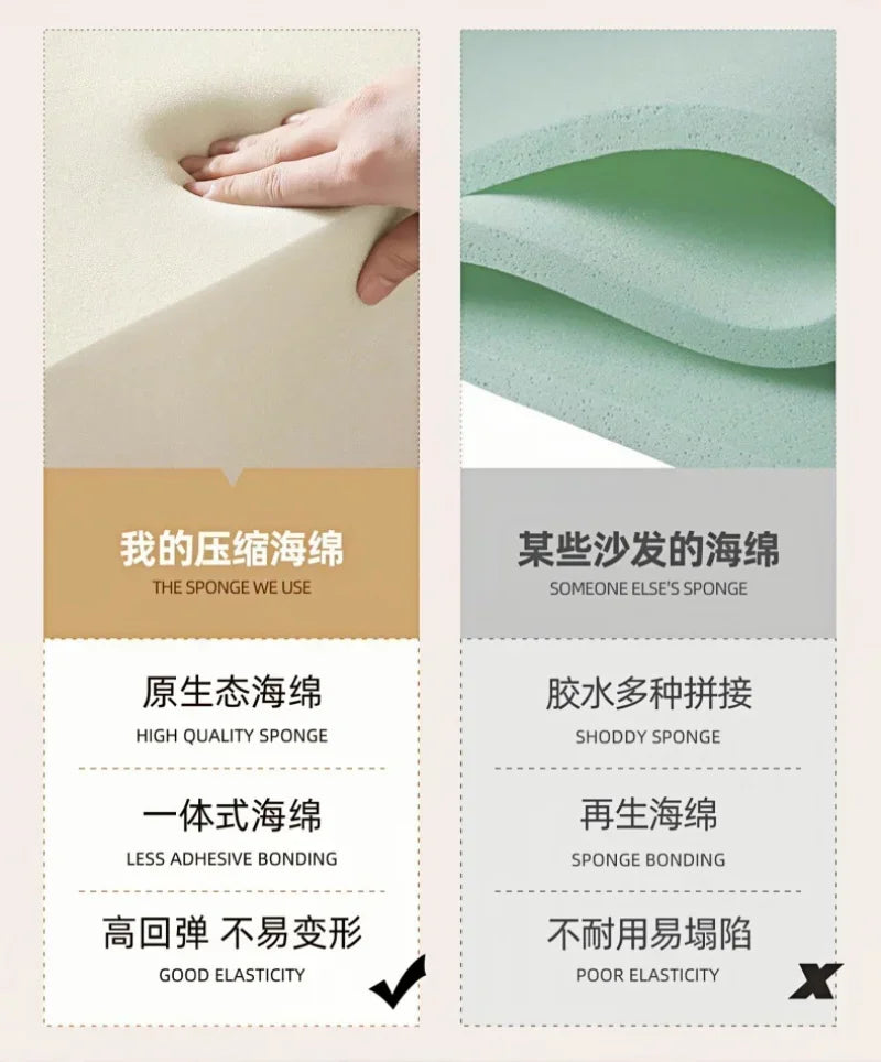 2025 New Elegant Italian Compressed Sofa Minimalist Retro Corduroy Sofa Bed Foldable Washable Customizable for Living Room