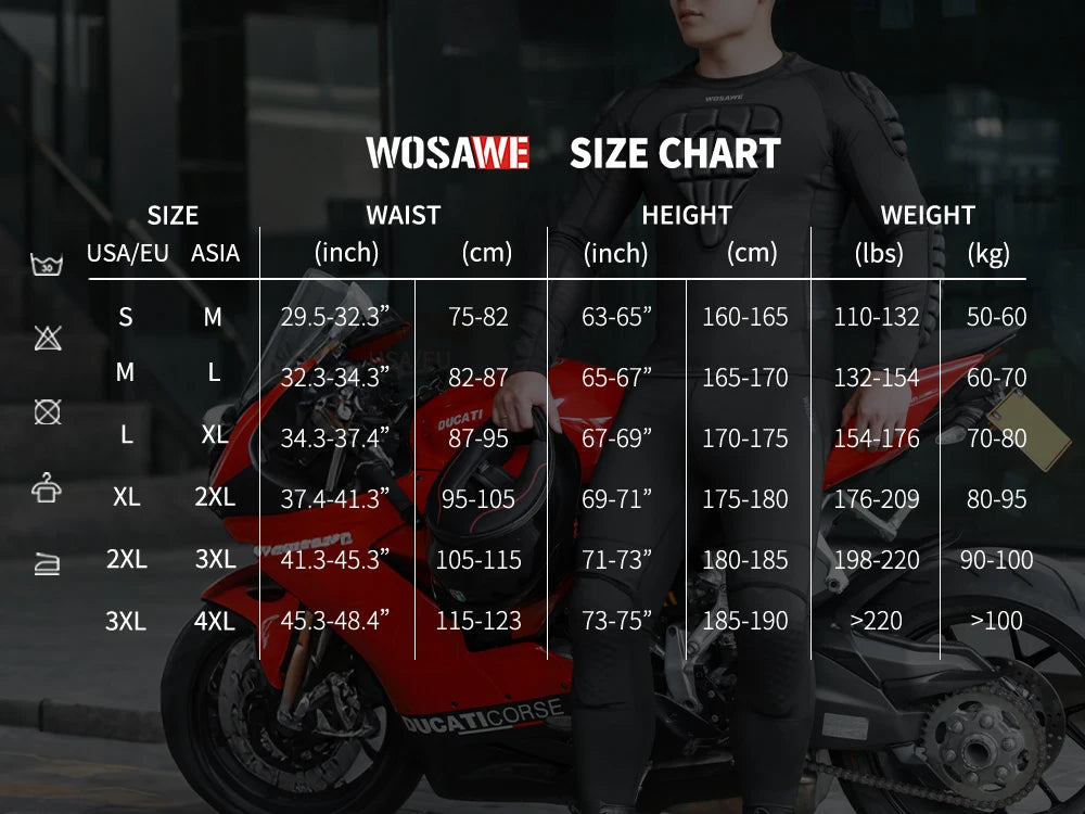 WOSAWE Summer CE1/2 Protective Motorcycle Racing Pants Men's Motocross Off-Road Pants Black Mountain Bike Cycling Moto Pants