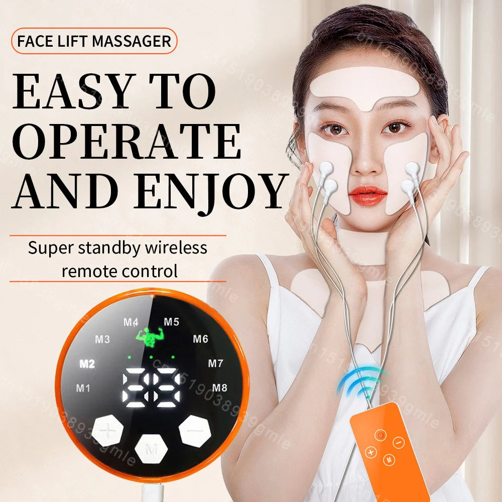 Ems Facial Lifting Massager Electric Muscle Stimulator Face Beauty Neck Skin Tightening Antiwrinkle Face Skin Care Dark Circle