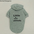 Animal Kangaroo Little Miss Attitude Red Pullover Dog Hoodie Fleece Sweatshirt Fall Apparel Washable Pet Sweater Dog Sweater