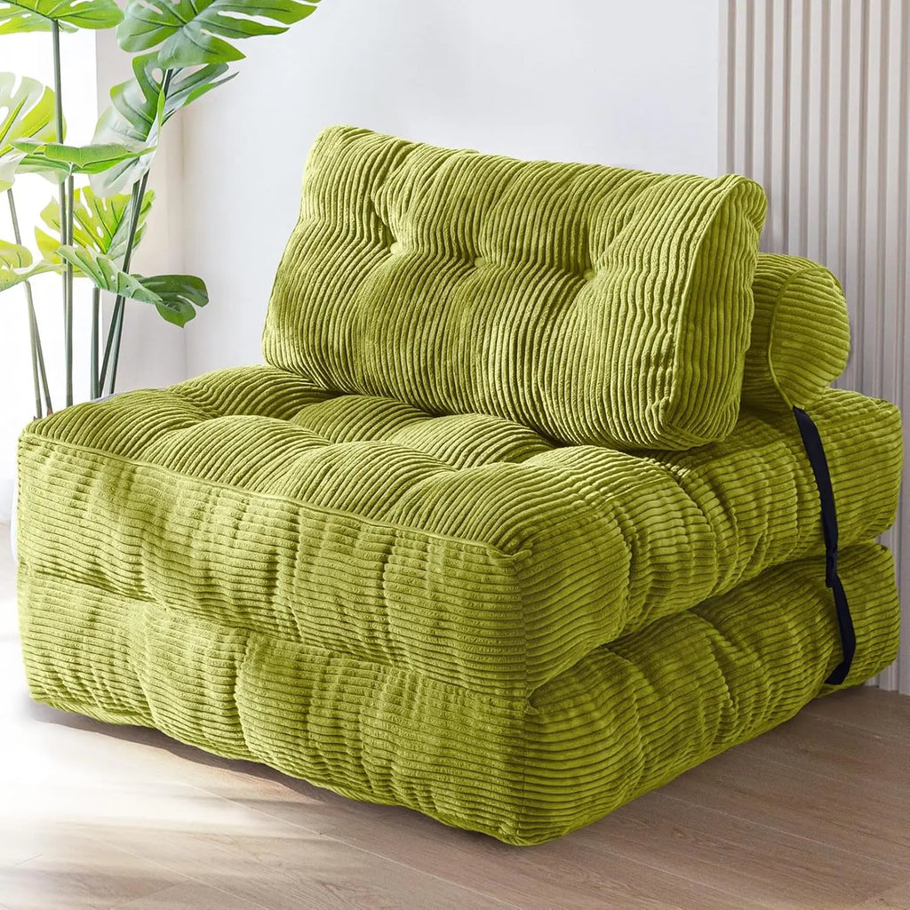 Folding Sofa Bed, Convertible Sleeper Chair with Pillow Foldable Matress, Portable Fold Out Chair Bed Comfy Floor Sofa Lounge