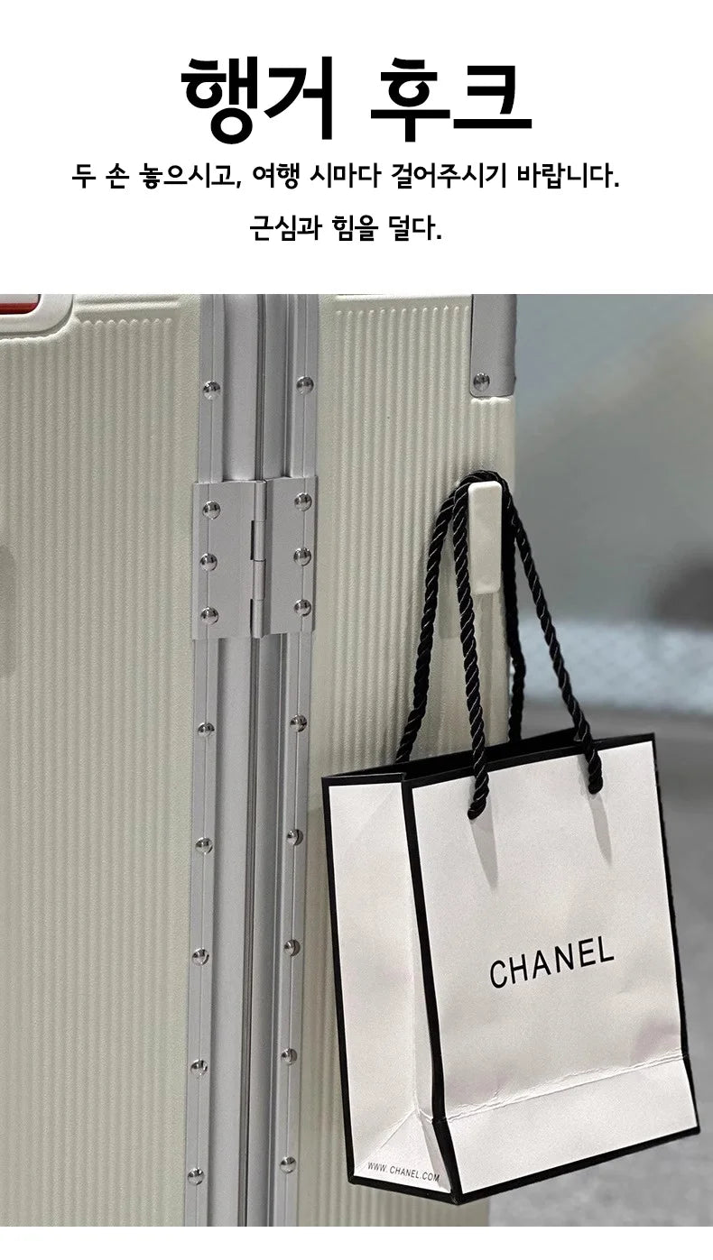 sushimu Suitcase Wide Handle Travel Suitcase Men 20 24  Carry-On Luggage Women PC Aluminum Frame Trolley Case