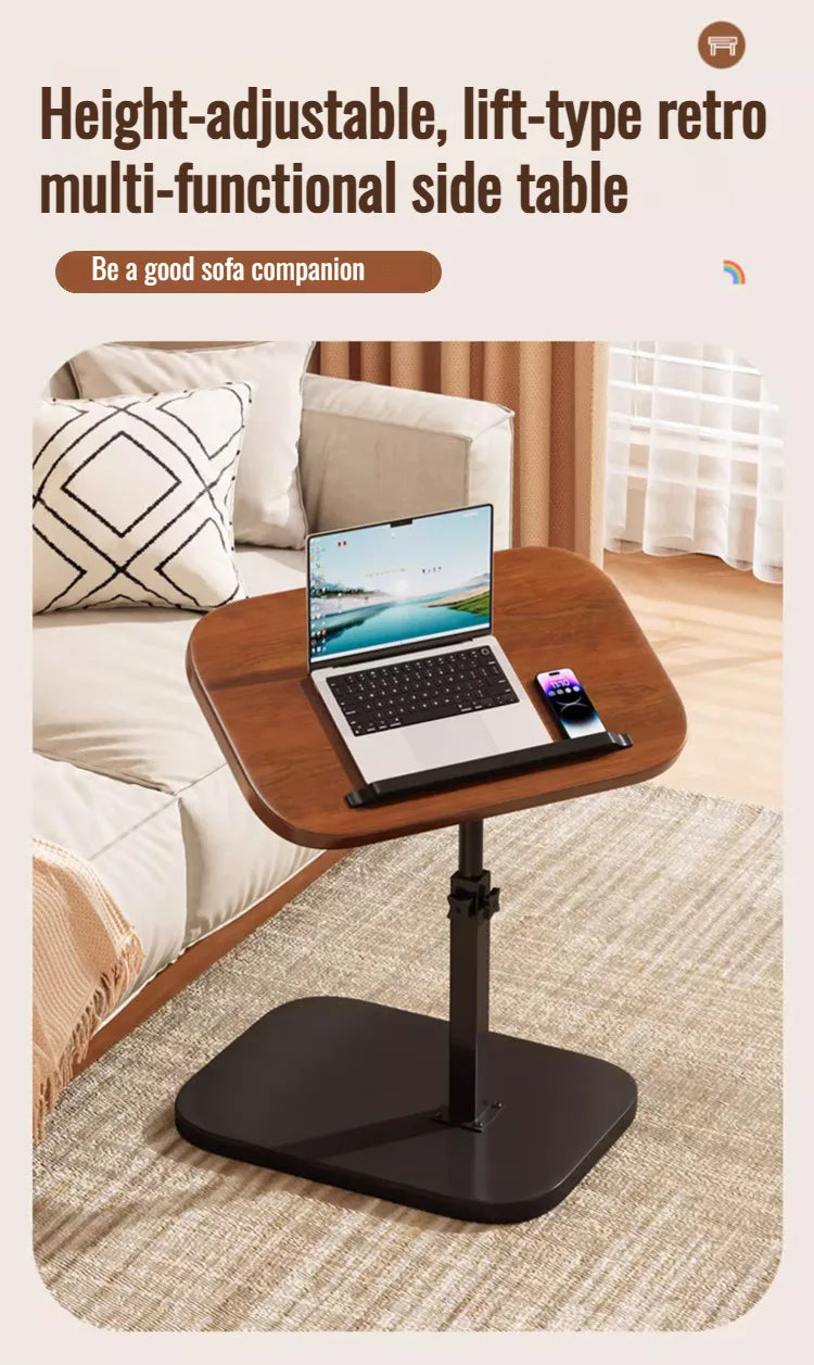 Liftable coffee table living room sofa side table rotating foldable desktop home bedside storage adjustable height shelf
