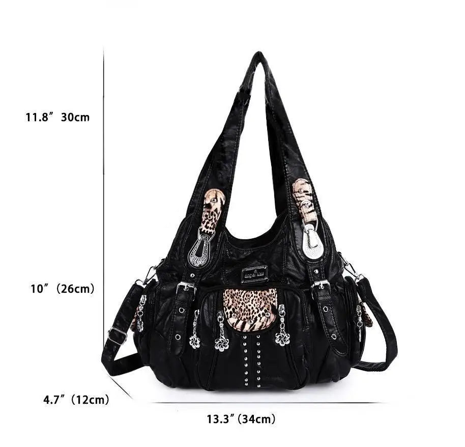 Angelkiss Bag Women Fashion Handbags Women Shoulder Bags PU Leather Handbag Female Satchel Big Shoulder Purse Bag bolsa feminina