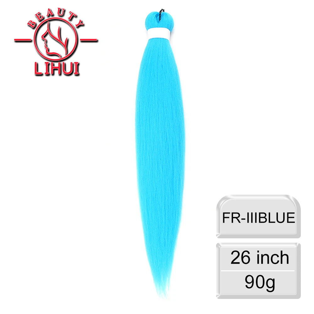 LIHUI Pre-Stretched Jumbo Braids — 26" 90 g Synthetic (Red/Pink, Frosted Colors)