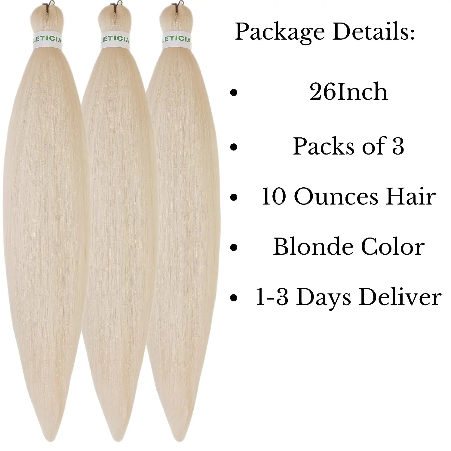 26" Easy Pre Stretched Braiding Hair Extensions 613 Blonde Jumbo Braids Synthetic Hair Bundles Yaki Straight Hair Crochet Braid