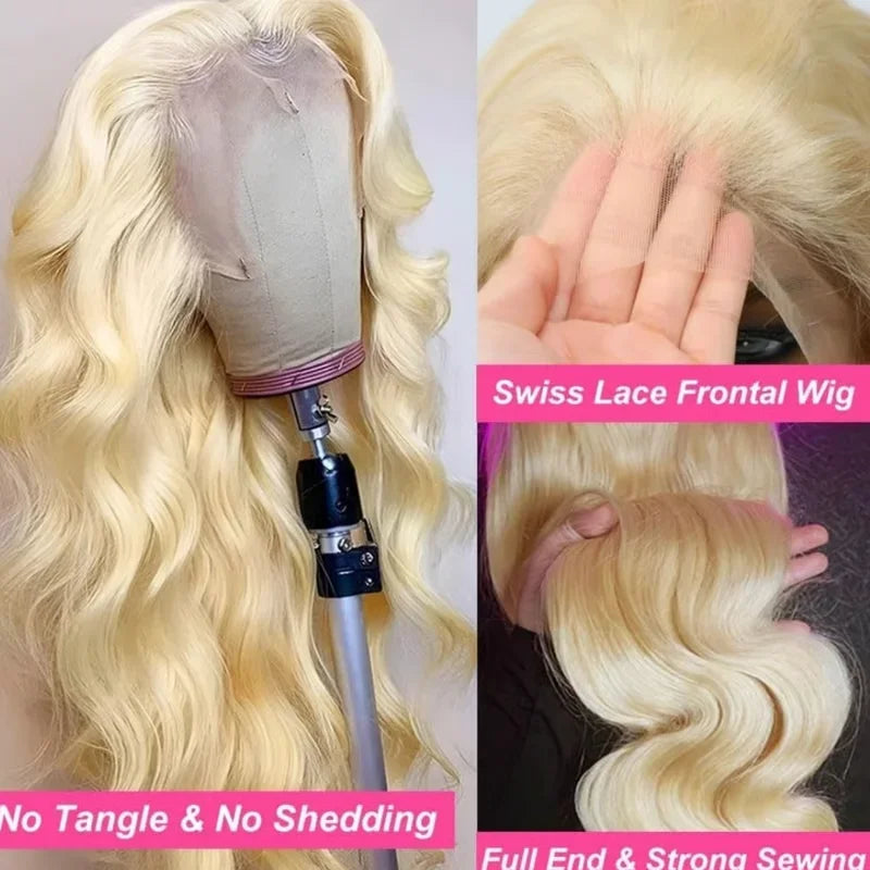 613 Blonde Body Wave Hair Wig Pre Plucked 30 36 Inch Body Human Hair Wig 13x4 13x6 HD Lace Frontal Wigs 180 200 Density Hair Wig