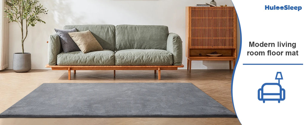 Gray Memory Foam Baby Play Mat for Playpen Thick Large Crawling Mat for Floor Soft Velvet Non-Slip for Kids Playroom Mat Rug