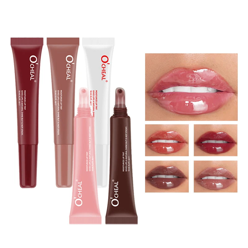 OCheal 5 colors Moisturizing Lip Mask Glaze Colored Lipstick Glass Colored Lip Gel Lip Balm Lipstick Lip Color Mouth Beauty