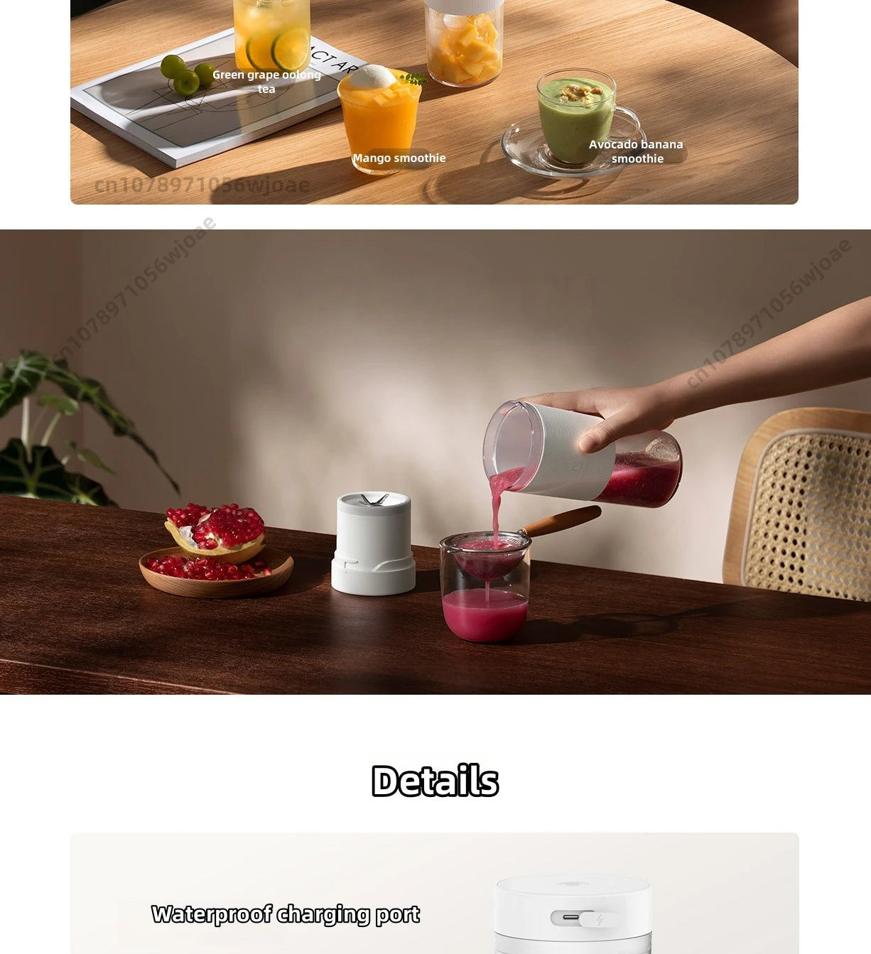 Xiaomi Mijia Portable Juicer 2 – 300 mL, Type-C, 40-sec Quick Blend