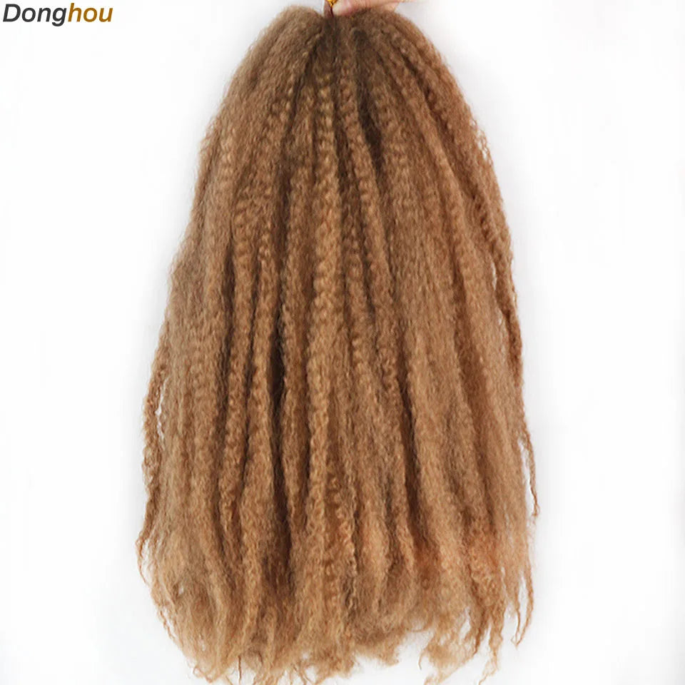 DONGHOU Marley Twist Braiding Hair — 18" Synthetic Afro Twist for Faux Locs & Crochet (1–6 Packs)