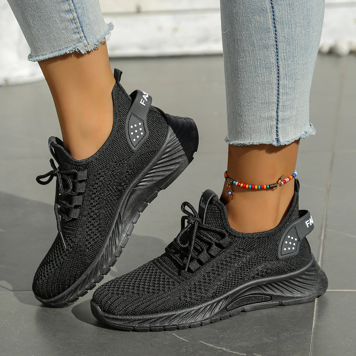 Women’s Casual Fly-Weaving Sneakers (SA1806) — Lightweight, Breathable Lace-Up | Fall 2025 Trend