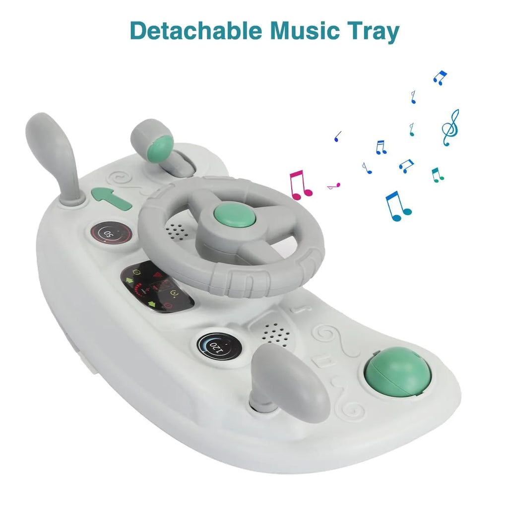 Foldable Activity Walker, Toddler Baby Push Walker with Removable Feeding Tray & Music Tray(Without Battery), 2 in 1 Baby Walker