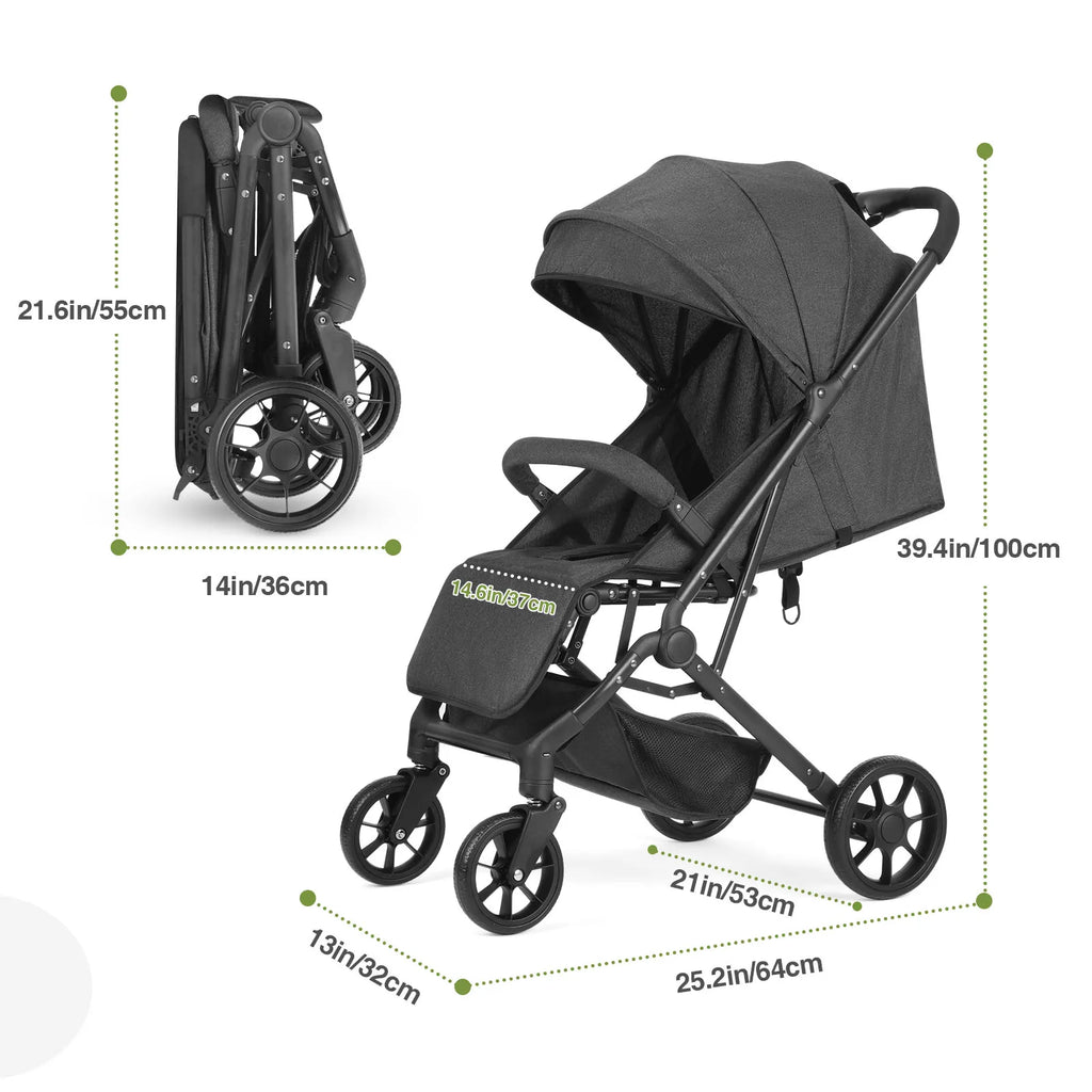 Portable High-view Baby Stroller Two-way Portable Baby Stroller Foldable Children's Four-wheel Baby Stroller 0-3 Years Old