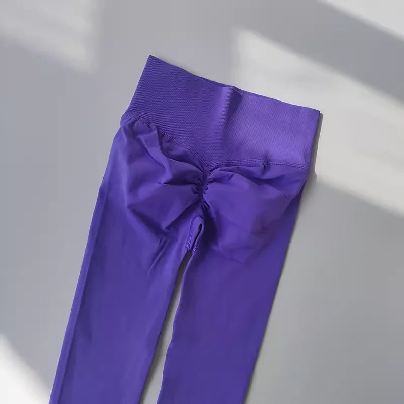 Seamless High-Waist Yoga Leggings – Push-Up Hip Lift Fit