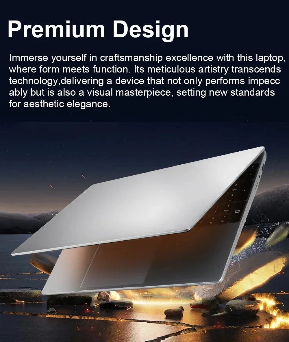 Erilles 15.6″ Laptop — Intel Celeron N4000, 16GB DDR4 RAM, 1TB SSD, Fingerprint Unlock, Full HD 1080P, Windows 11 Pro