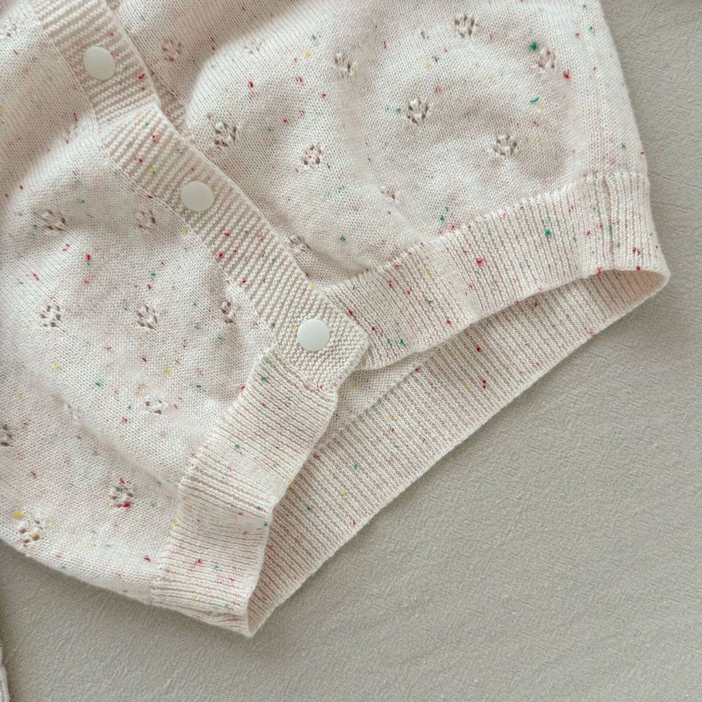 2026 Spring Baby Girls Clothes Single Breast Girls Knitwear Hollow Out Girls Sweaters Thin Style Girls Clothing