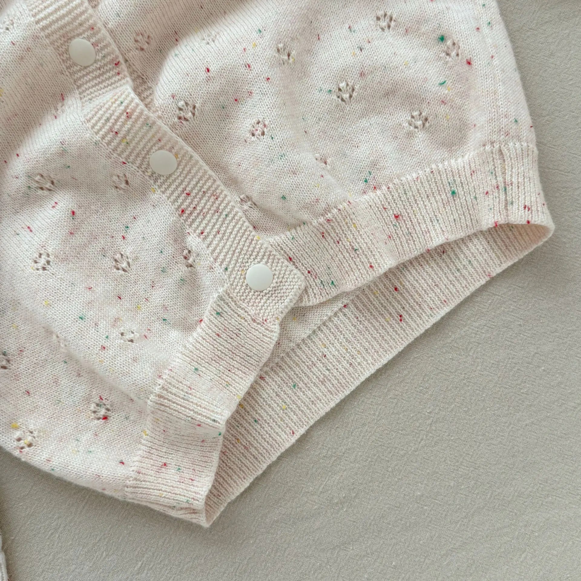 2026 Spring Baby Girls Clothes Single Breast Girls Knitwear Hollow Out Girls Sweaters Thin Style Girls Clothing