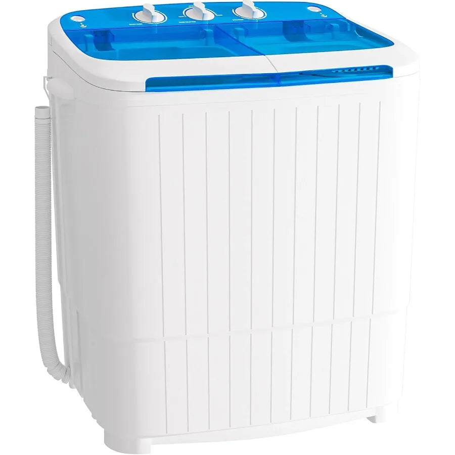 Portable Washing Machine 16 Lbs Compact Mini Washer and Dryer Combo Semi-automatic Twin Tub Laundry Washer with Drain Pump for