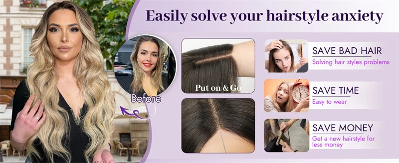 Honey Platinum Blonde Lace Frontal Wigs 13x4 Short Medium Woman"s Wig Glueless Loose Deep Synthetic Hair Mix 5% Human Hair