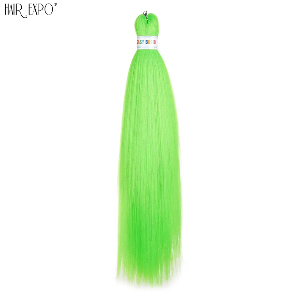 26Inch Easy Braids Hair Synthetic Colourful Pre Stretched Braiding Hair Extensions Jumbo Braids Ombre Yaki Long Straight Hair