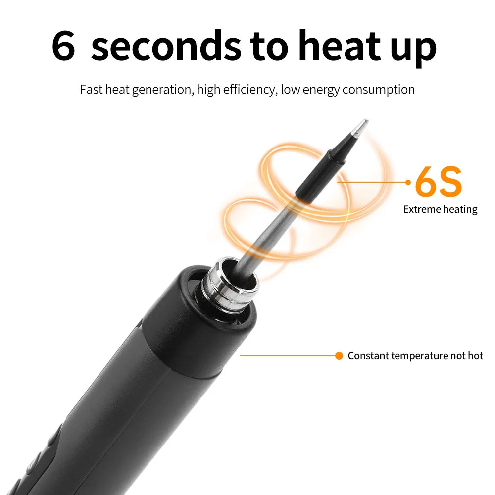 USB Soldering Iron Mini Small Soldering Iron Set Portable Household Type-C Interface 600mAh Battery Adjustable Temperature