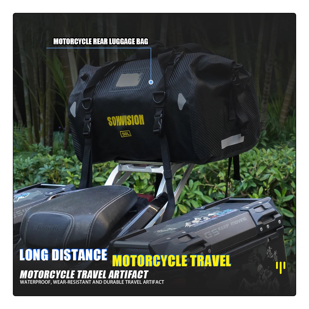 Motorcycle Waterproof Tail Bag Travel Outdoor Dry Luggage Roll Pack Bag 20 /40/66 Motorbike Luggage Backpack Motorcycle Seat Bag