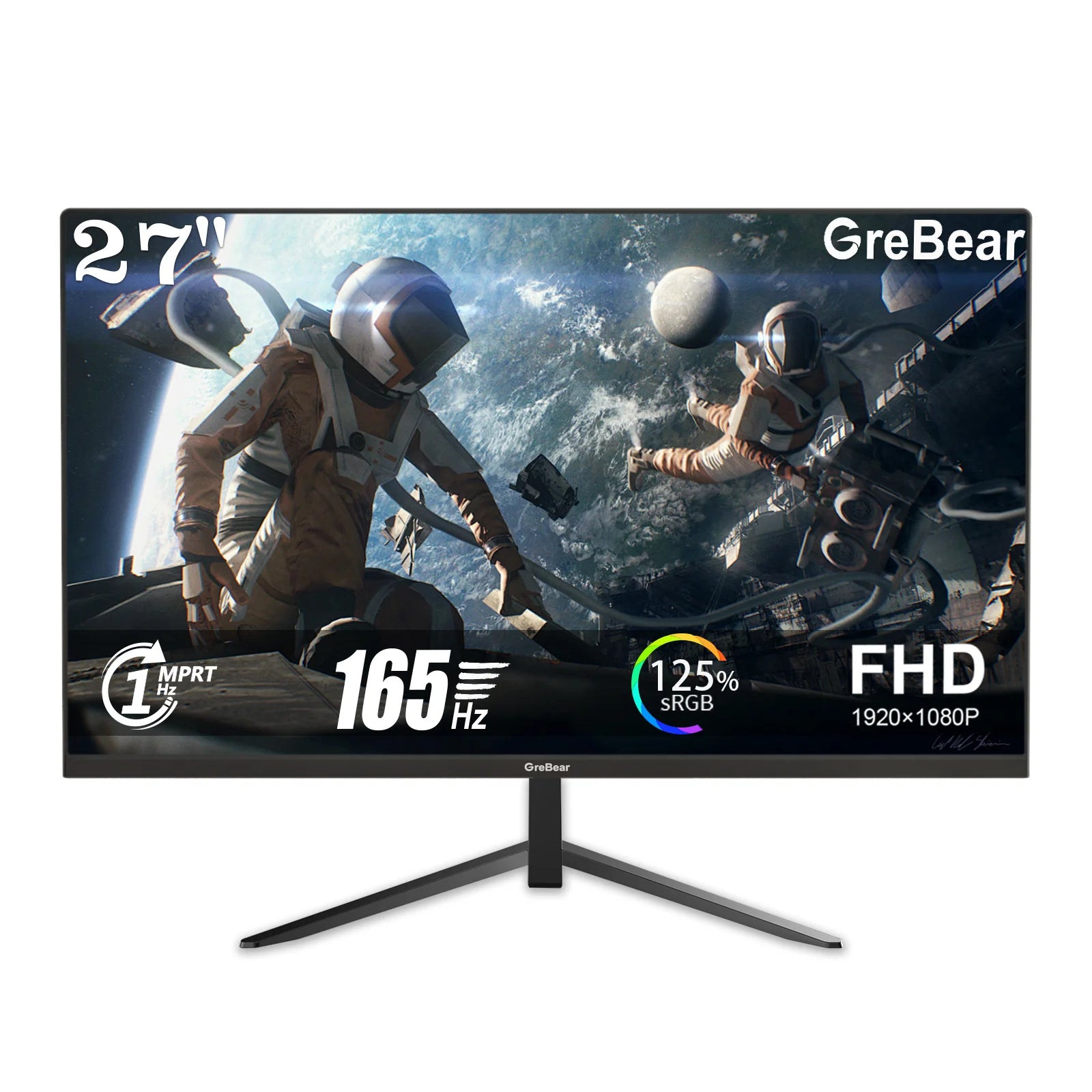 Grebear 27" Curved Gaming Monitor — FHD 1080p | 165Hz | 1ms MPRT | Adaptive Sync