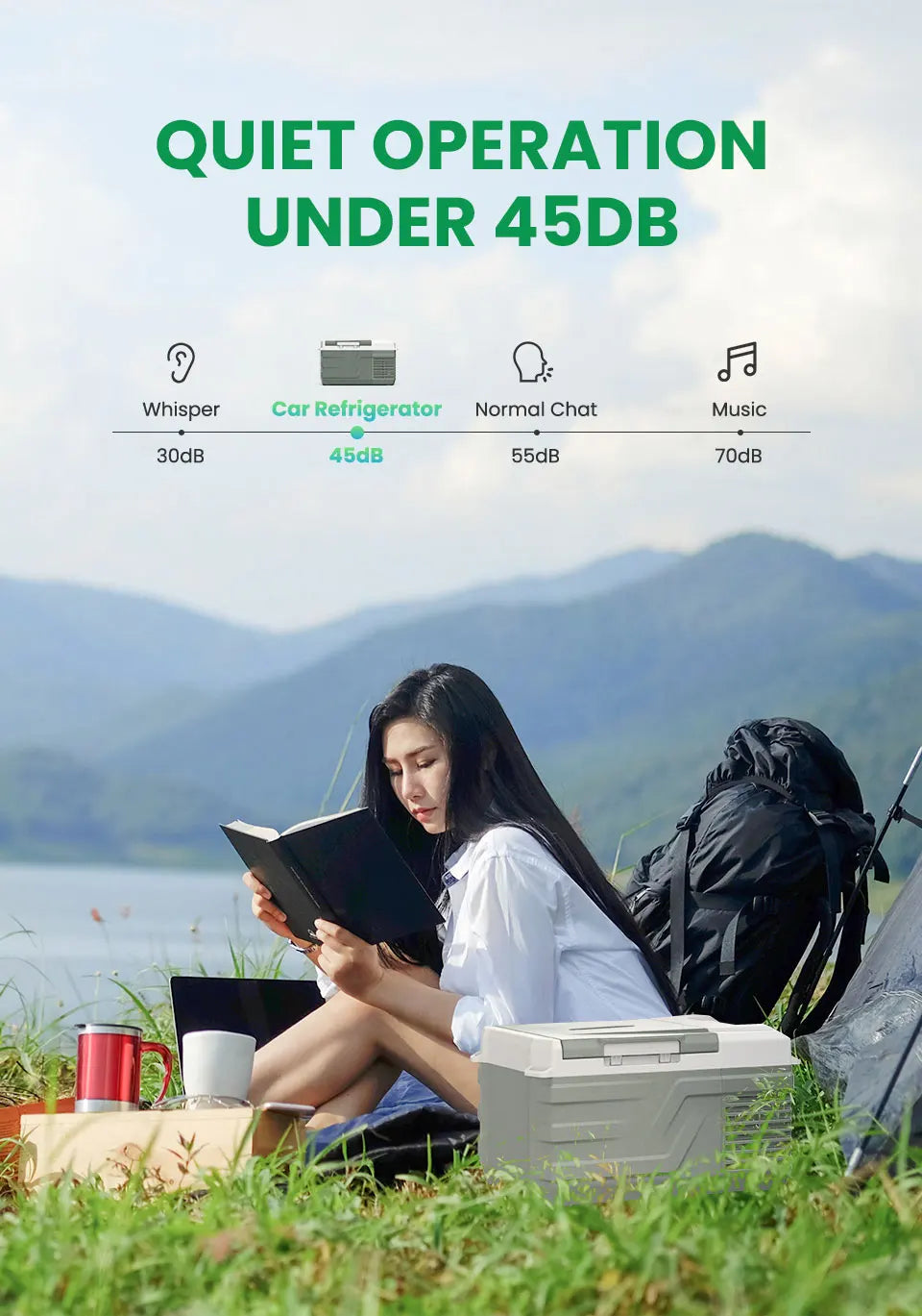 Alpicool NL9 9L Portable Refrigerator 12V/24V Small Car Fridge 100V~240V AC Electric Cooler Plug in Mini Freezer for Camping