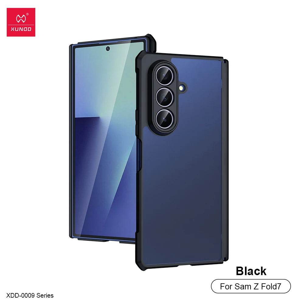 Xundd For Samsung Galaxy Z Fold 7 Case ,Airbag Shockproof Shell with Automatic Springback Hinge Protection Upgrade Half Case