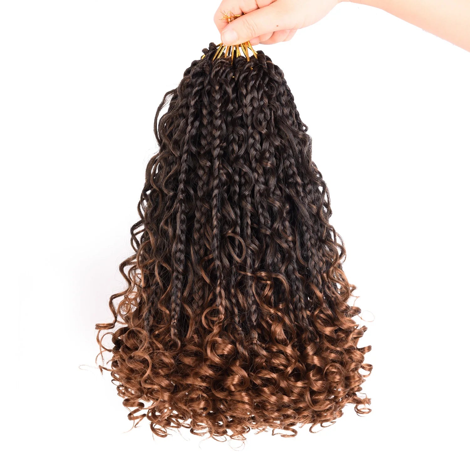 10 Inch Goddess Box Braids Crochet Hair 1Pack/Lot Synthetic Boho Crochet Box Braids With Curl Ends Box Braids Hair Extensions