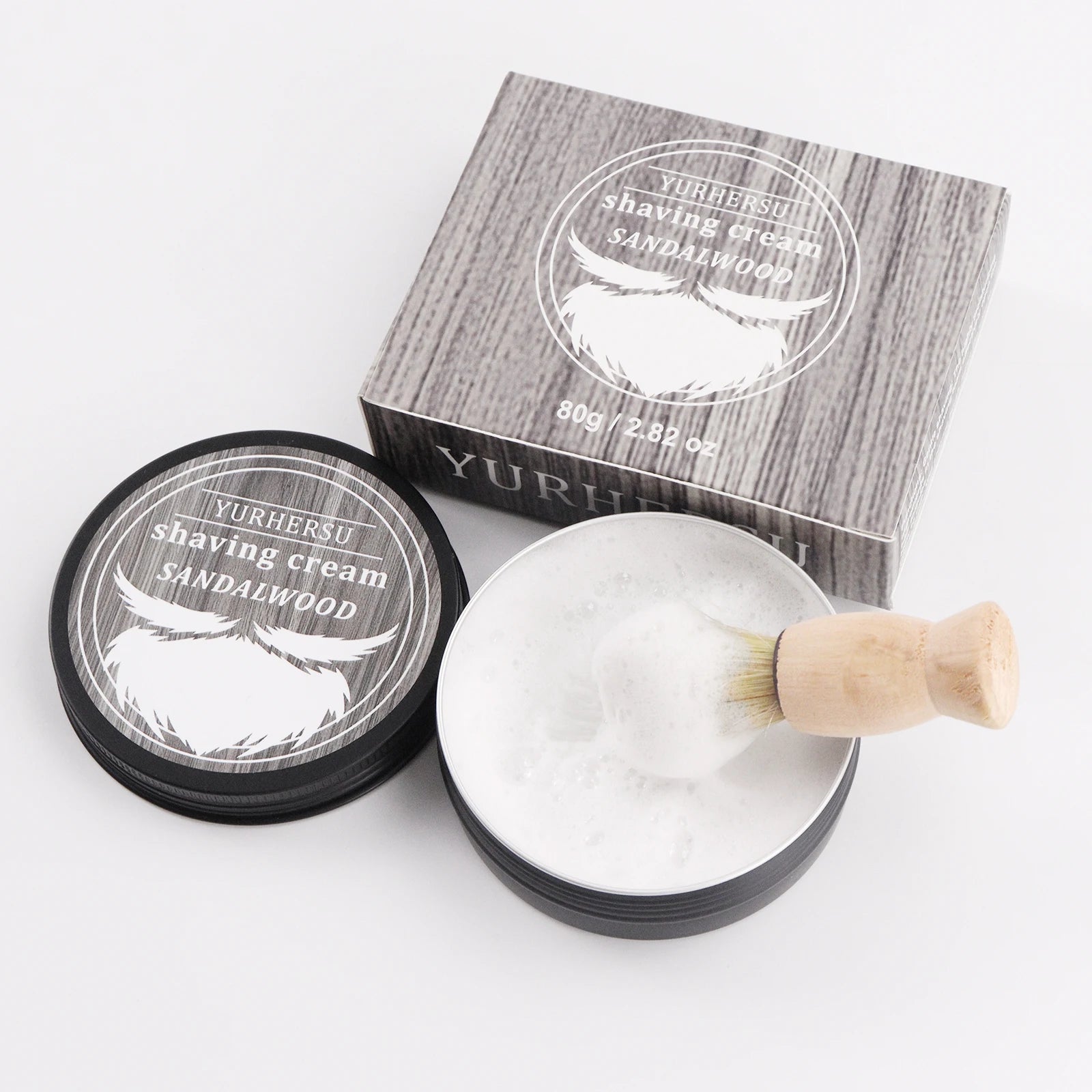 Sandalwood Shaving Soap 80g, Natural Glycerin Based, Rich Lather for Men, Barber Grade, Luxury Shave, Moisturizing & Soothing