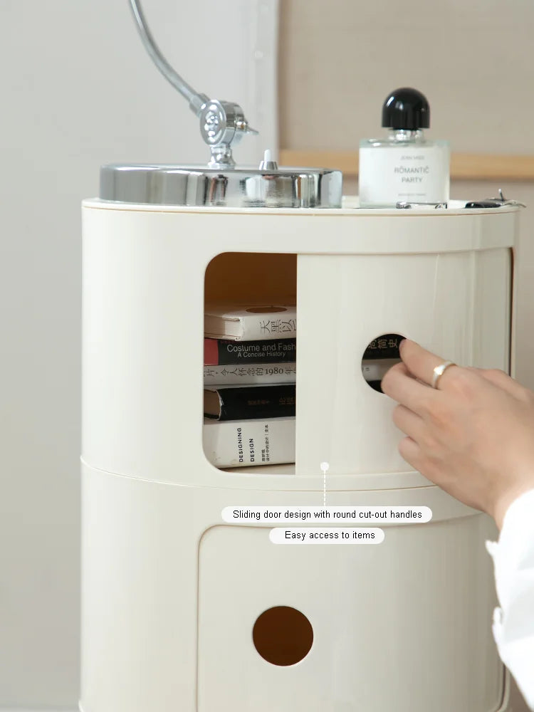 Round bedside table nordic plastic Bedside cabinet for bedroom small side end table nightstand Storage locker