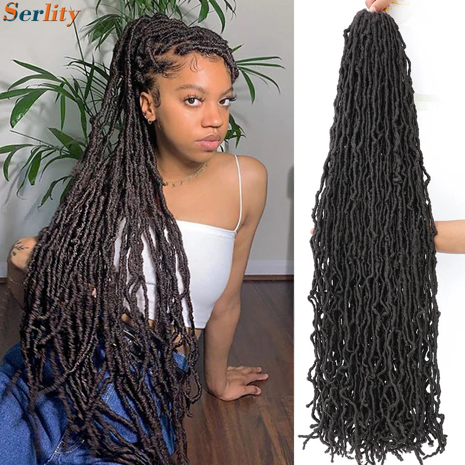Serlity Faux Locs Extensions — 36"/24"/18" Soft Goddess Dreadlocks Crochet Hair