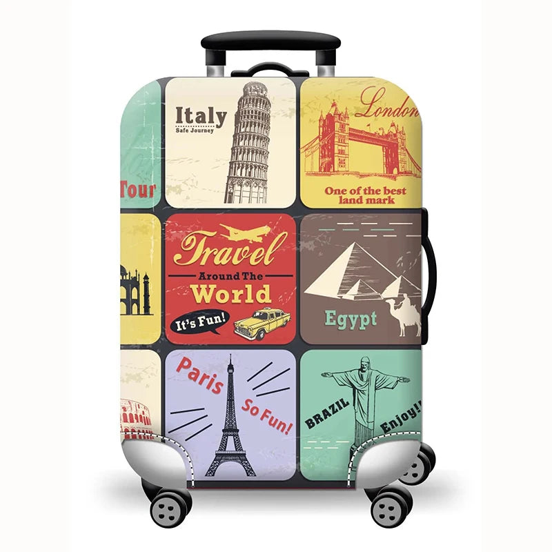 Hot Thick Elastic World Luggage Protective Cover Zipper Suit for 18-32 Inch Bag Suitcase Covers Trolley Cover Travel Accessories