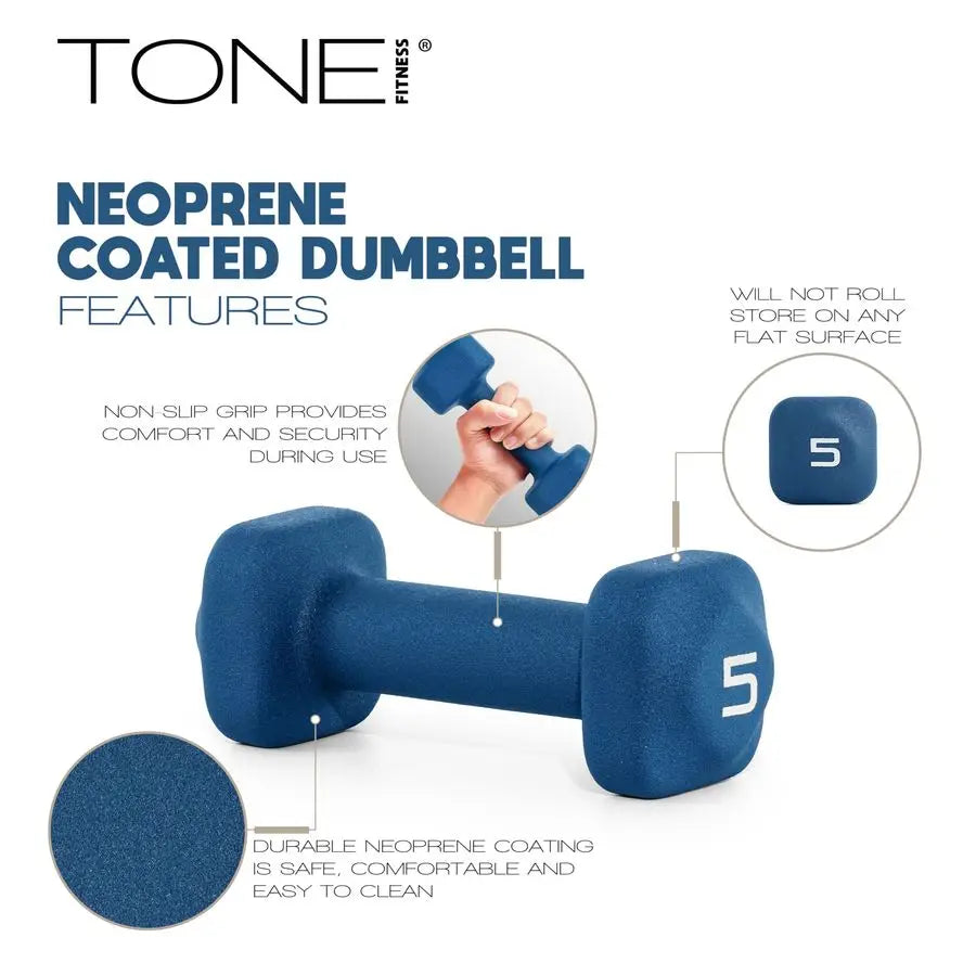 Neoprene Dumbbell Set with Storage Rack NonSlip, AntiRoll Hand Weights for Home Gym Workouts 20 lb, 32 lb, 50 lb, 60 lb amp 100