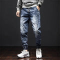 Autumn Jeans Elastic Waistband Mens Baggy Jeans Harun Pants Workwear  Retro Men's Skinny Jeans Tapered Jeans