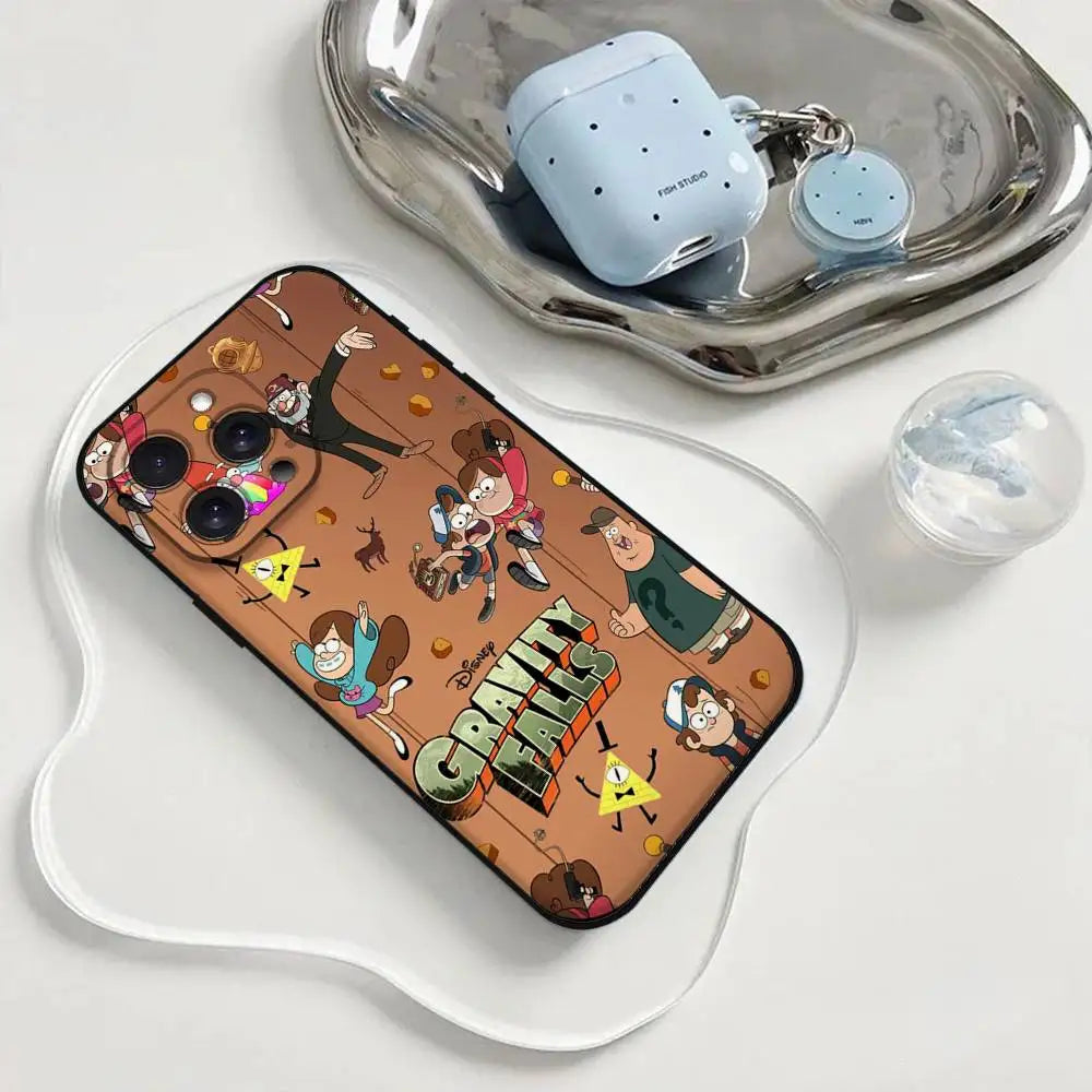 Gravity Falls Pig Cover Phone Case Phone Case For Iphone 17 16 15 11 13 14 Pro Max X Xr Xs Max 12mini Black Shell Cover Case