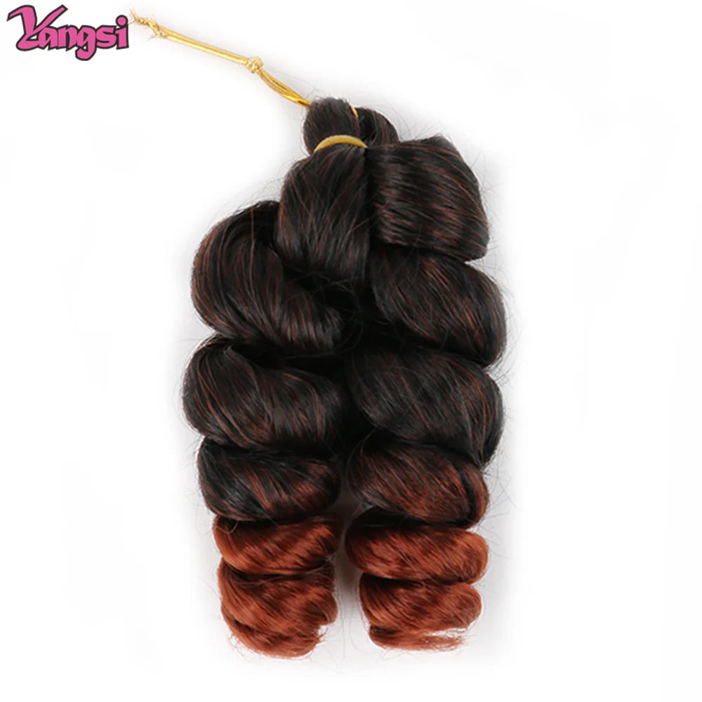 8“ Short  French curl Bob Braids Crochet Box Braids Ombre Colored Synthetic Hair Extensions Brown Blonde Purple Crochet Hair