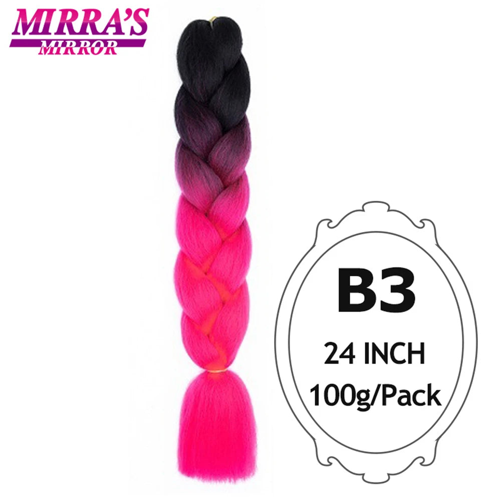 Colorful Jumbo Braiding Hair Extensions For Box Braids Synthetic Hair for Afro Braids Ombre Jumbo Braid Hair DIY Crochet Braid