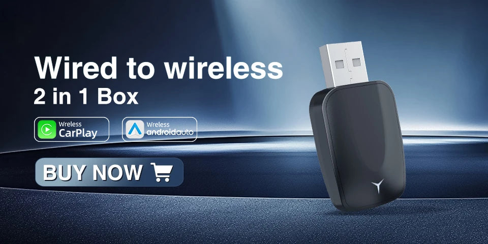 Grandnavi 2-in-1 Wireless CarPlay & Android Auto Adapter (2025 Mini USB Dongle)