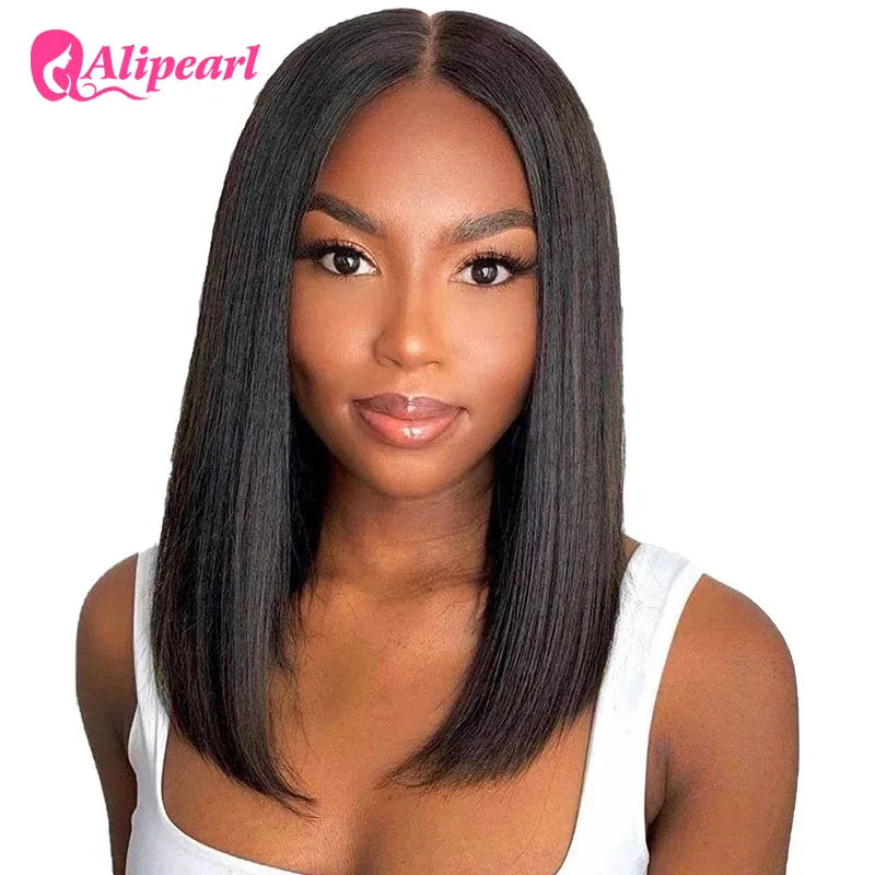 AliPearl Bone Straight Bob Wig — Pre-Plucked 13×4 Transparent Lace Front (Remy Brazilian)