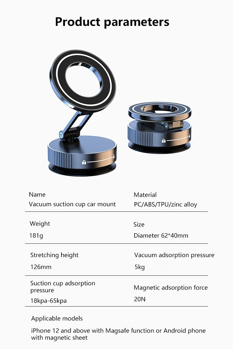 Xiaomi Super Strong Magnetic Phone Holder Foldable Design 360° Adjustable Vacuum Car Mount For Car Desk Bathroom Phone Holder