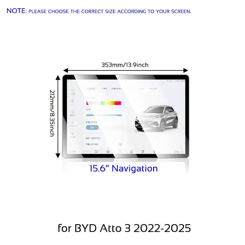 Tempered Glass Screen Protector – BYD Atto 3 / Yuan Plus (2022–2025)