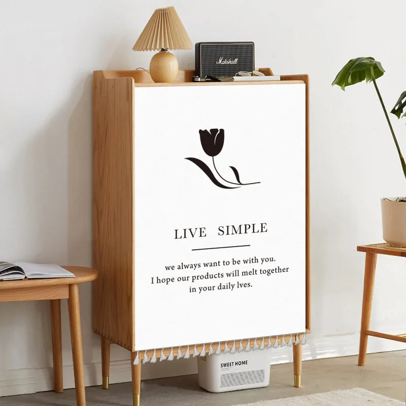 Nature Plant Potted Nordic Cabinet Short Curtains Punch-free Half-curtain Dust Cover Shoe Shelf Kitchen Storage Shelf Curtains