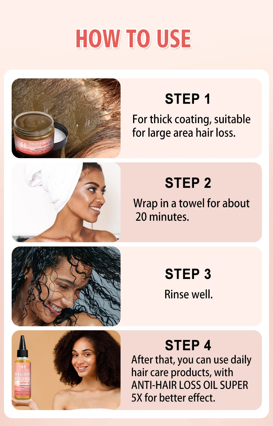 Sevich Batana Super 5X Hair Growth Set – Chebe Butter Hair Mask & Herbal Regrowth Oil (Batana, Rosemary, Fenugreek, Amla, 40ml + 60g)