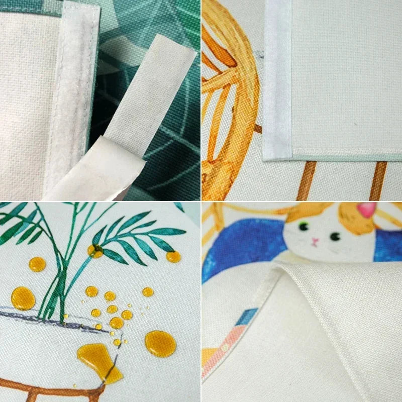 Nordic Style Flowers Plant Cabinet Short Curtains Punch-free Half-curtain Dust Cover for Shoe Shelf Kitchen Storage Curtains